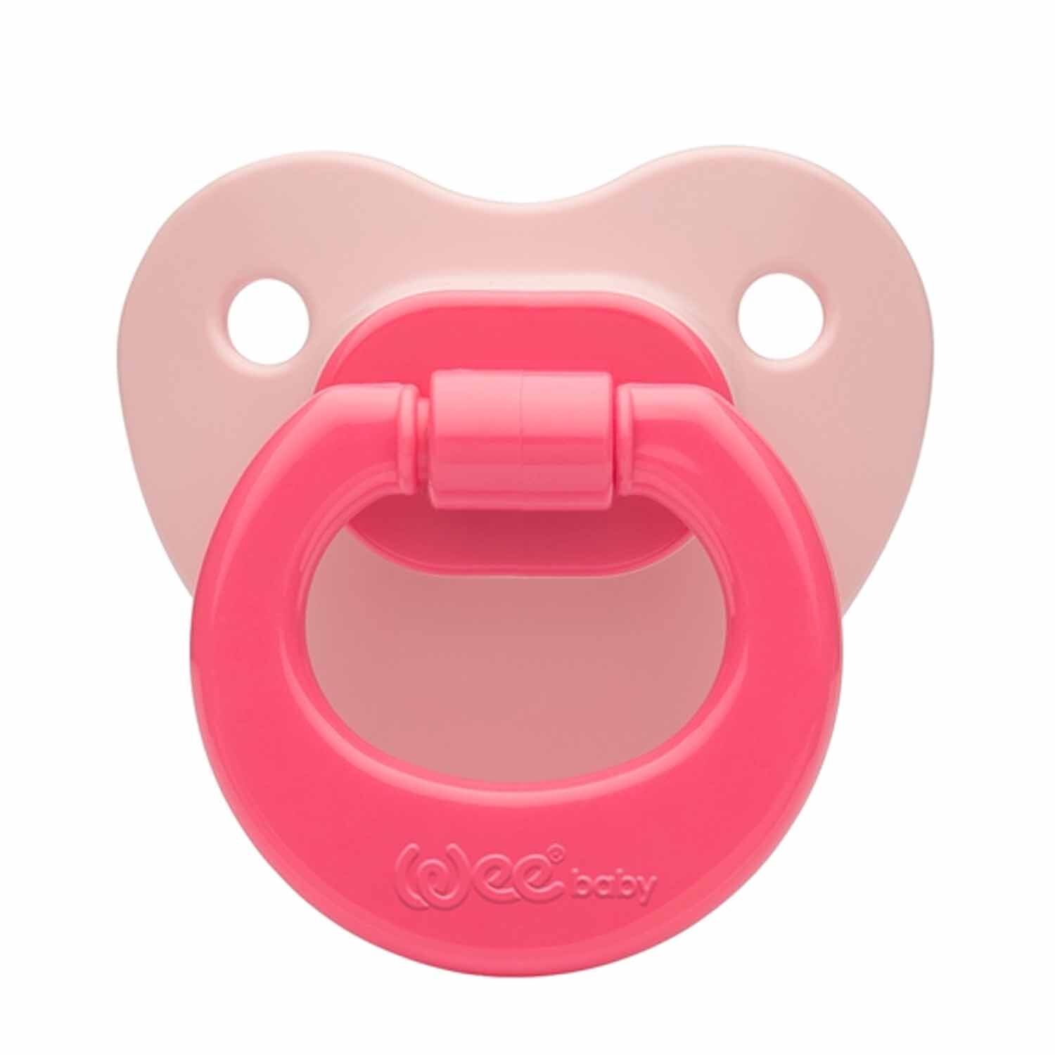 Wee Baby Mat Gövdeli Silikon Damaklı No 1 Emzik 0-6 Ay Pembe