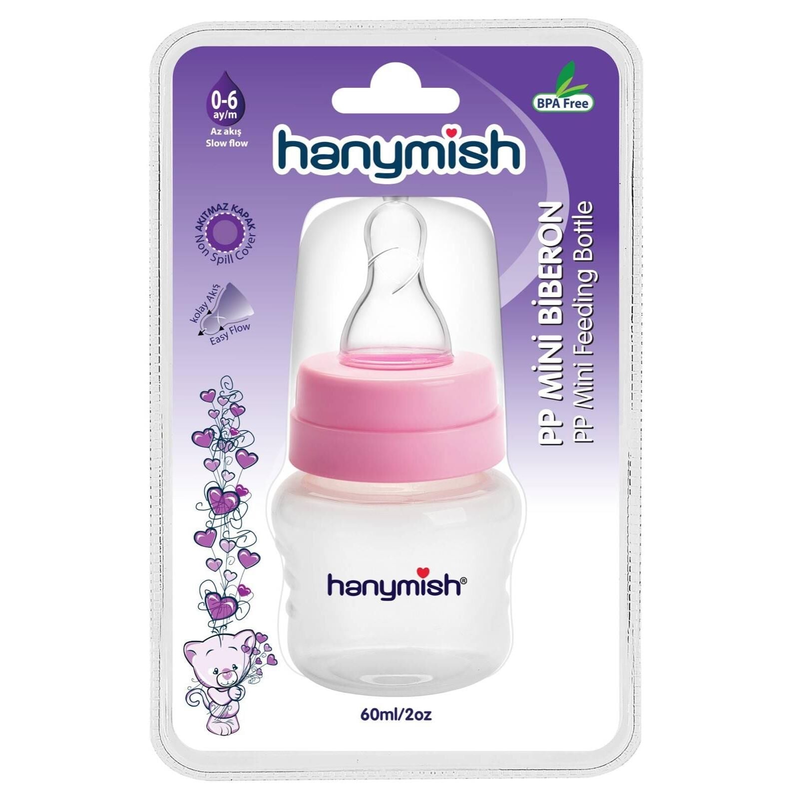 Hanymish 432 PP Mini Biberon 60 ml Pembe