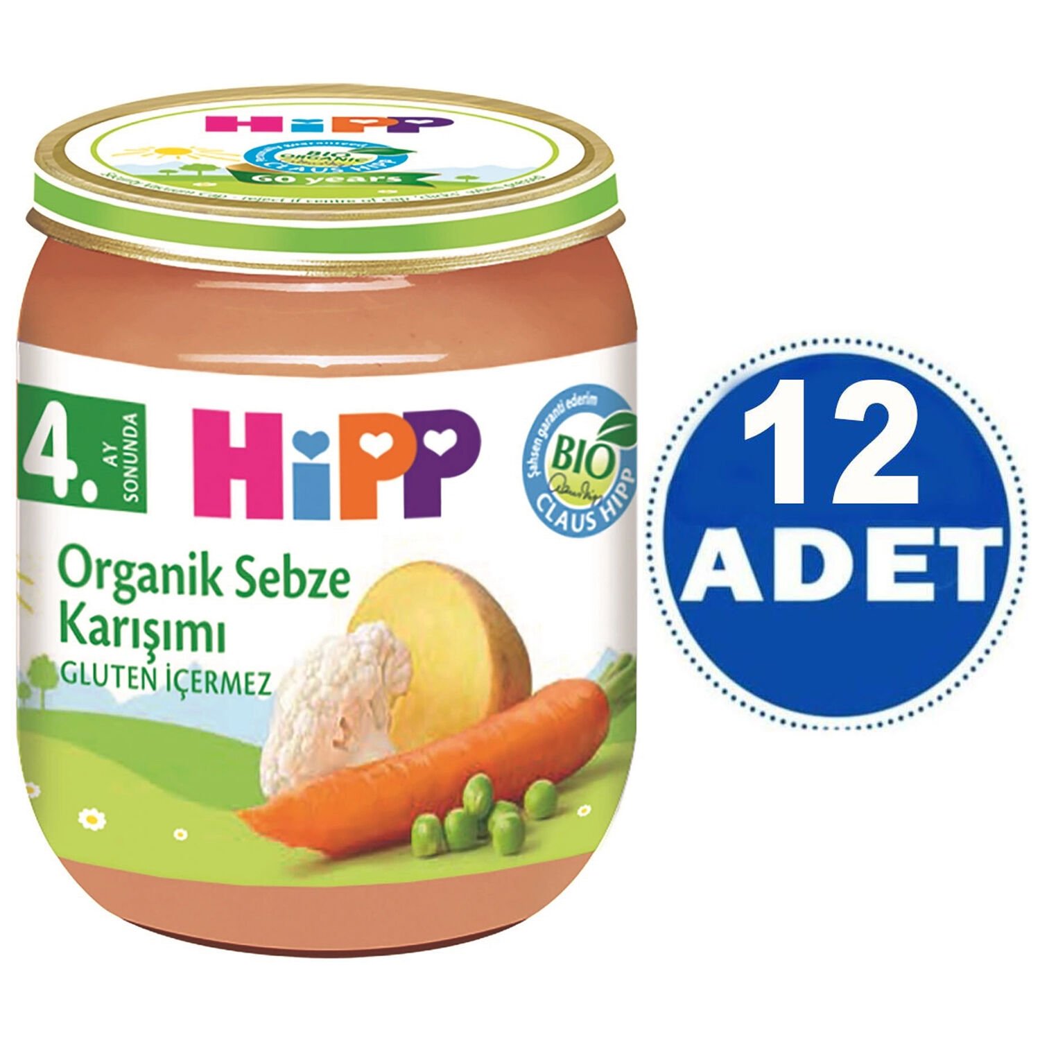 Hipp Kavanoz Maması Organik Sebze Karışımı 125 gr 12 ADET