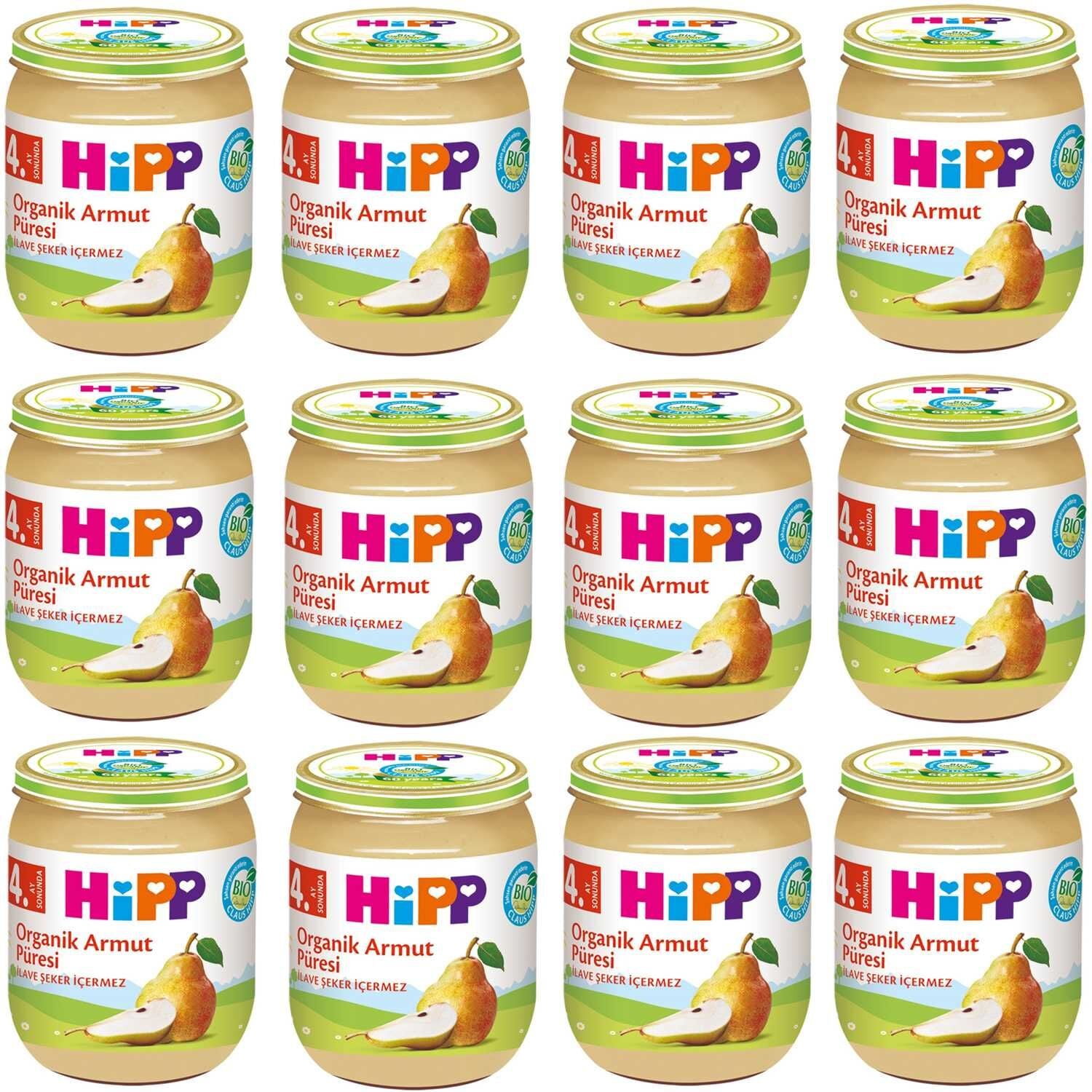 Hipp Kavanoz Maması Organik Armut Püresi 125 gr 12 ADET