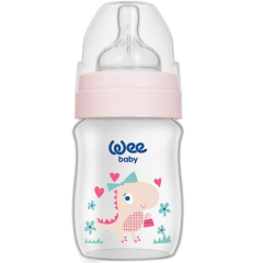 Wee Baby Klasik Plus Geniş Ağızlı PP Biberon 150 ml Pembe