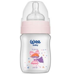 Wee Baby Klasik Plus Geniş Ağızlı PP Biberon 150 ml Mavi