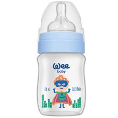Wee Baby Klasik Plus Geniş Ağızlı PP Biberon 150 ml Mavi