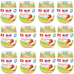 Hipp Kavanoz Maması Organik Armutlu Şeftali Püresi 125 gr 12 ADET