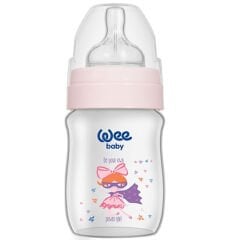 Wee Baby Klasik Plus Geniş Ağızlı PP Biberon 150 ml Pembe