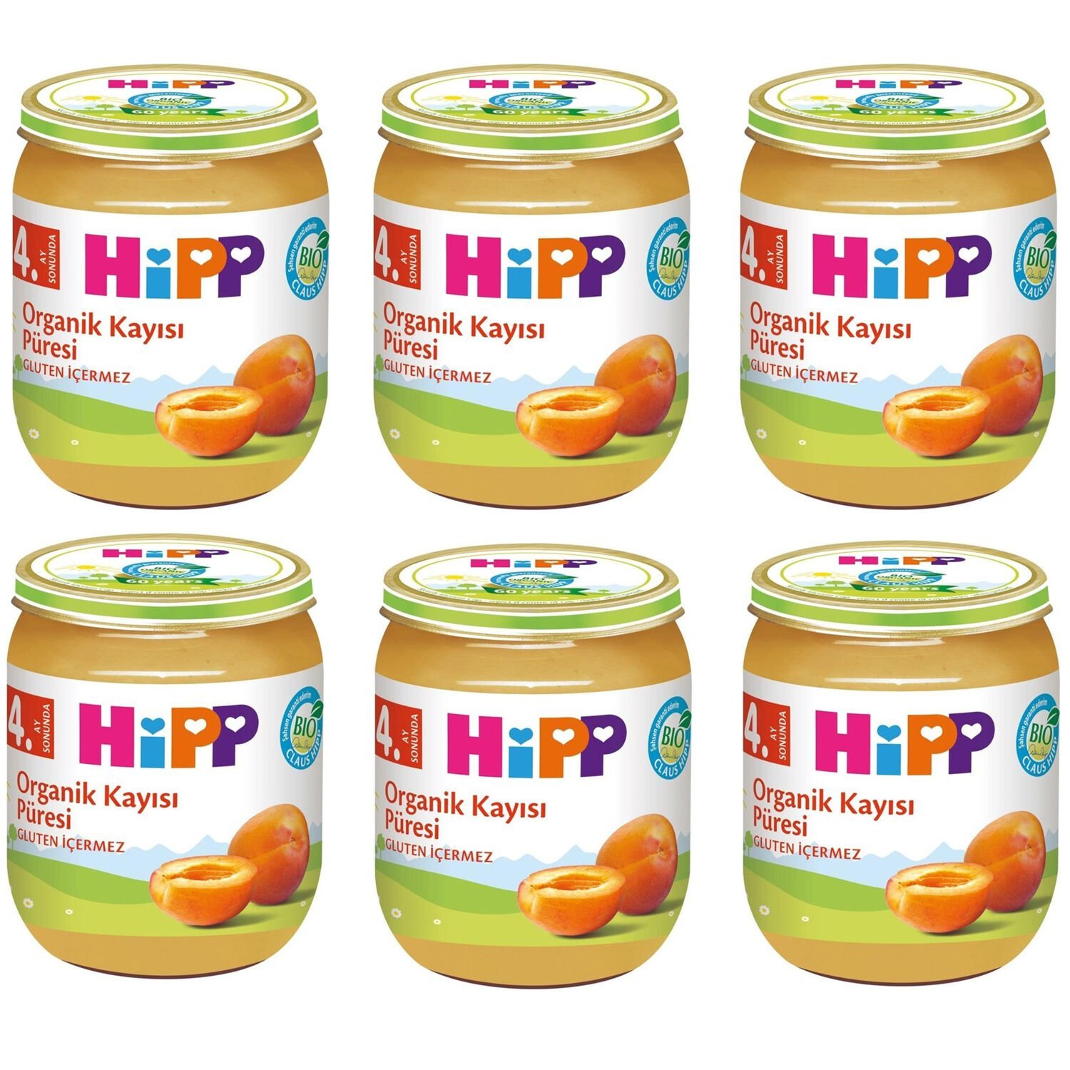 Hipp Kavanoz Maması Organik Kayısı Püresi 125 gr 6 ADET