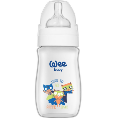 Wee Baby 136 Klasik Plus Geniş Ağızlı PP Biberon 250 ml Mavi