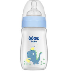 Wee Baby 136 Klasik Plus Geniş Ağızlı PP Biberon 250 ml Mavi