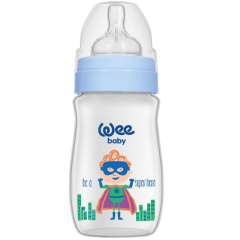 Wee Baby 136 Klasik Plus Geniş Ağızlı PP Biberon 250 ml Mavi