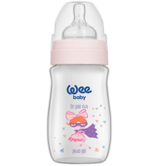 Wee Baby 136 Klasik Plus Geniş Ağızlı PP Biberon 250 ml Pembe