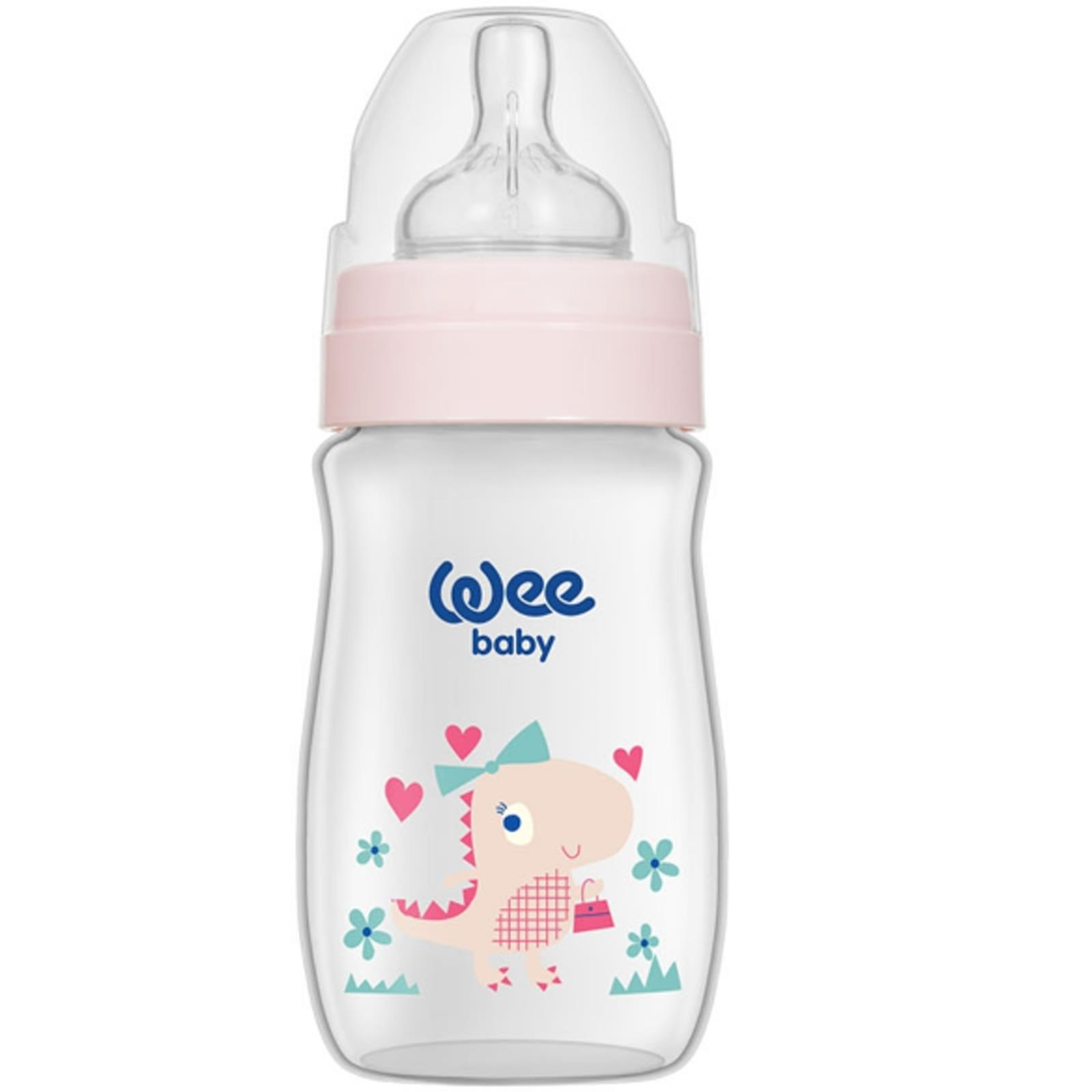 Wee Baby 136 Klasik Plus Geniş Ağızlı PP Biberon 250 ml Pembe