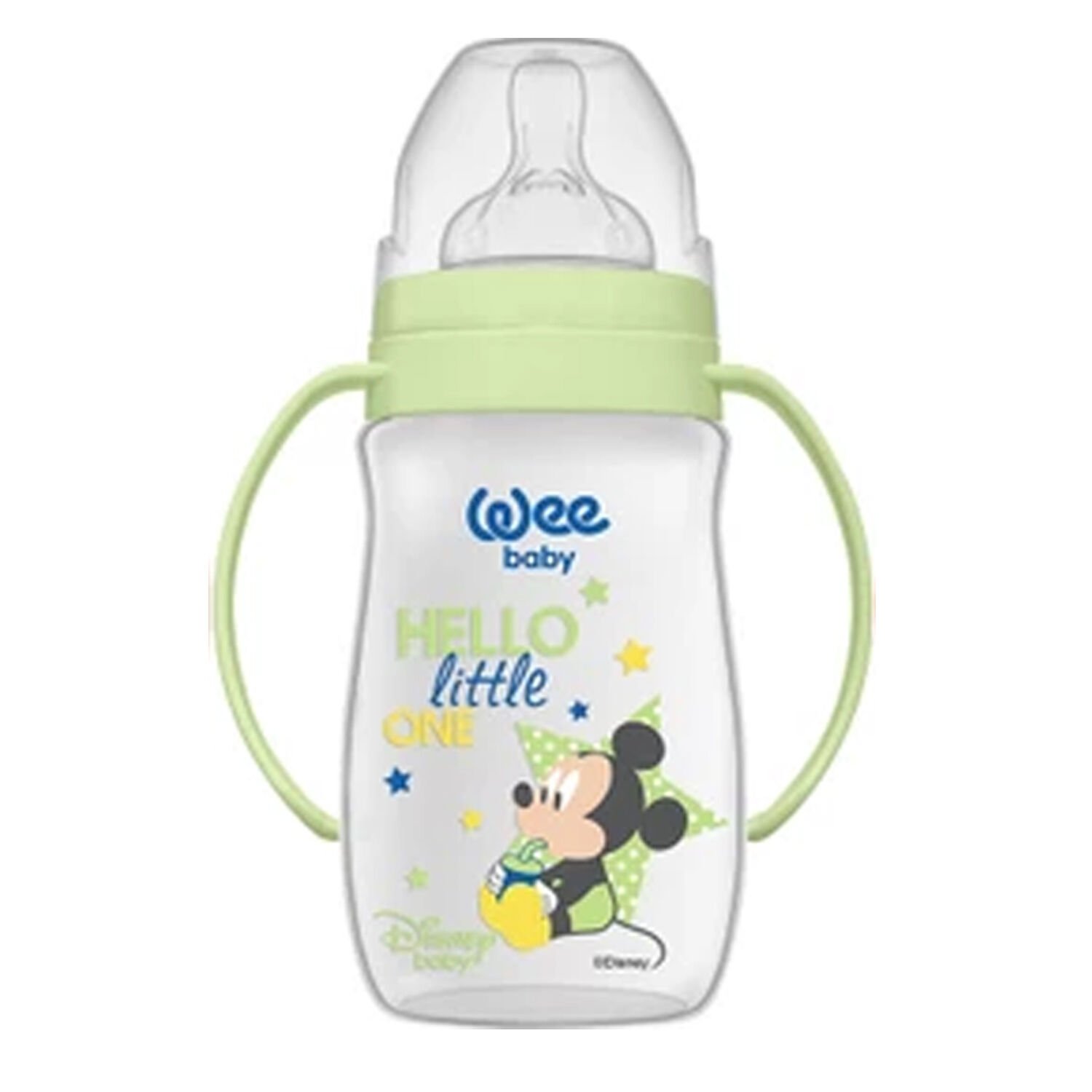 Wee Baby Disney Kulplu PP Biberon 250 ml Yeşil