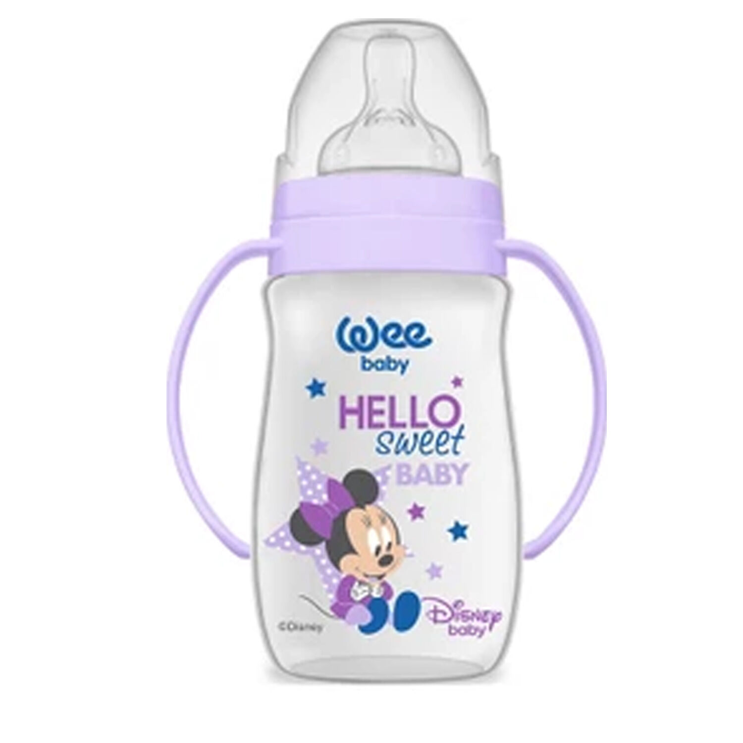 Wee Baby Disney Kulplu PP Biberon 250 ml Mor