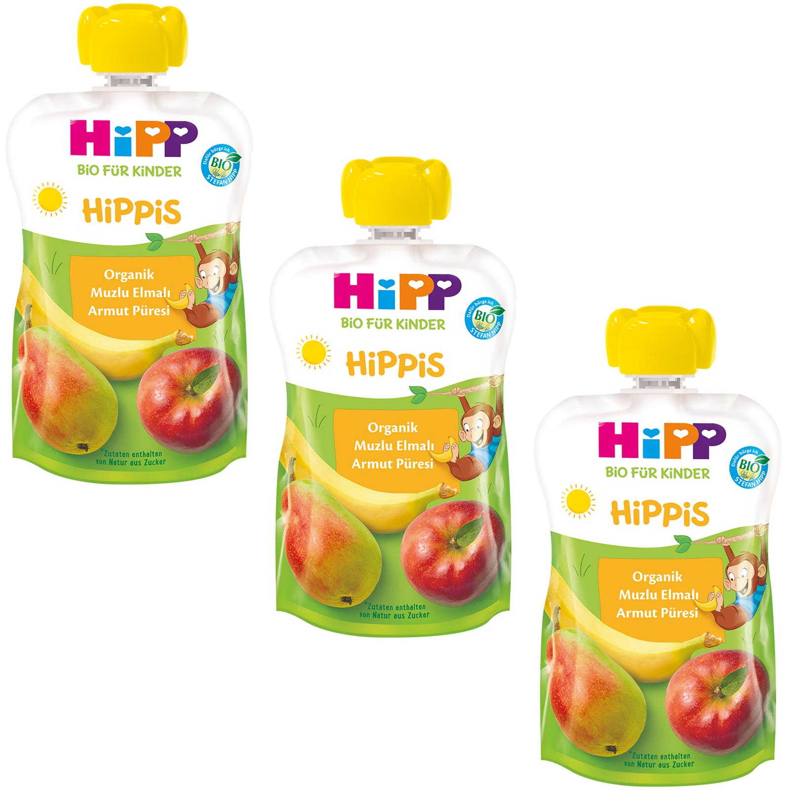 Hipp Organik Muzlu Elmalı Armut Püresi 100 gr 3 ADET