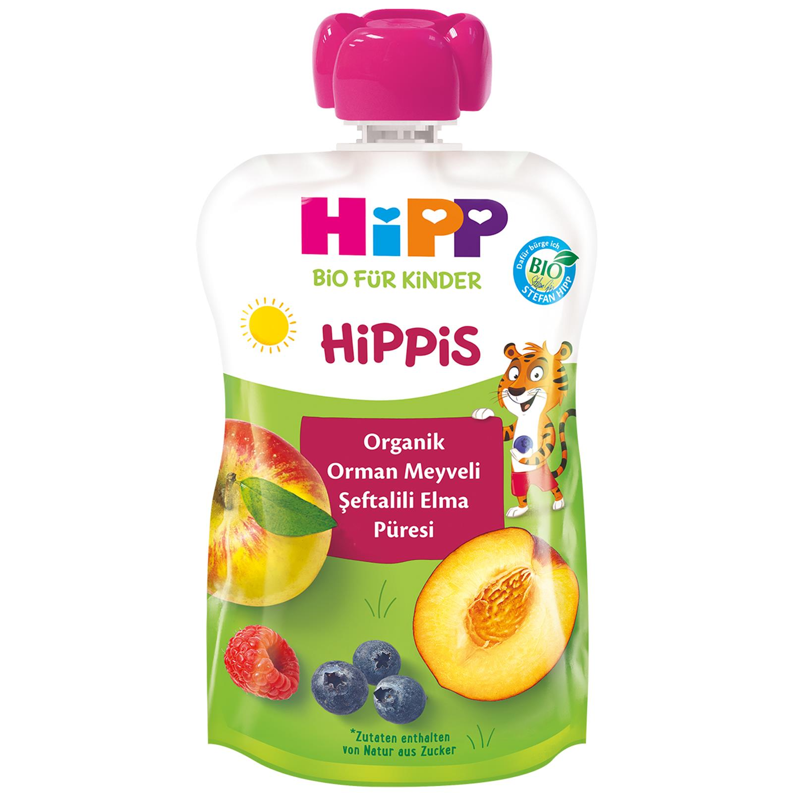 Hipp Organik Orman Meyveli Şeftalili Elma Püresi 100 gr