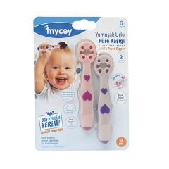 Mycey Yumuşak Uçlu Püre Kaşığı 2 li Set Mavi