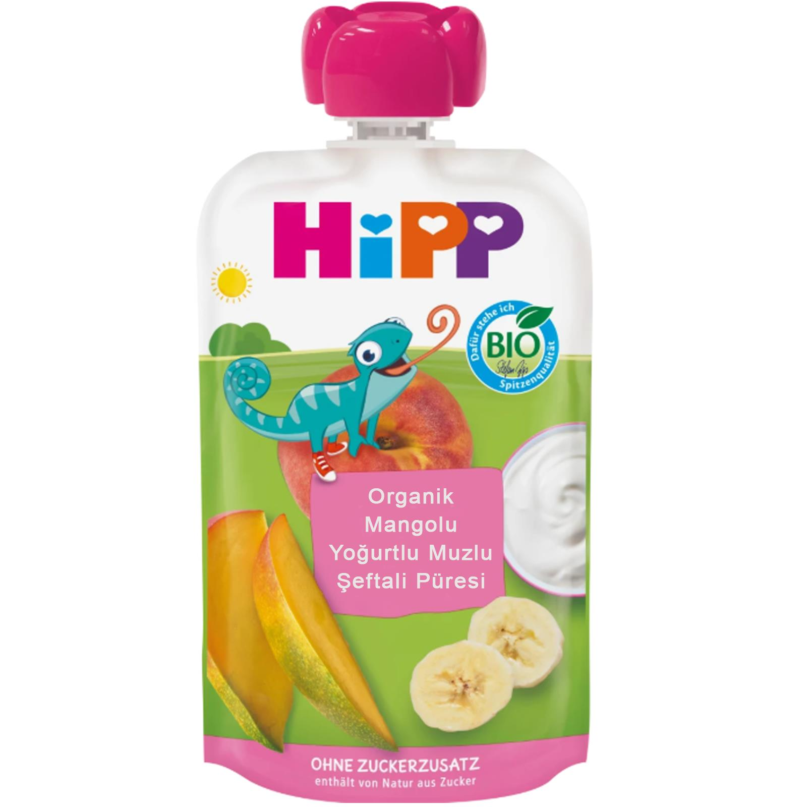 Hipp Organik Mangolu Yoğurtlu Muzlu Şeftali Püresi 100 gr
