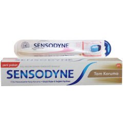 Sensodyne Tam Koruma Diş Macunu 75 ml + Diş Eti Bakımı Fırçası Yumuşak Mavi