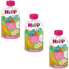 Hipp Organik Mangolu Yoğurtlu Muzlu Şeftali Püresi 100 gr 3 ADET