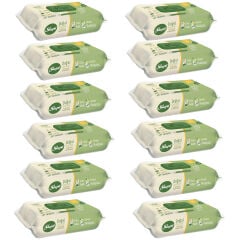 Sleepy Doğal Organik Pamuklu Temizlik Havlusu 50 Yaprak 12 Li PAKET
