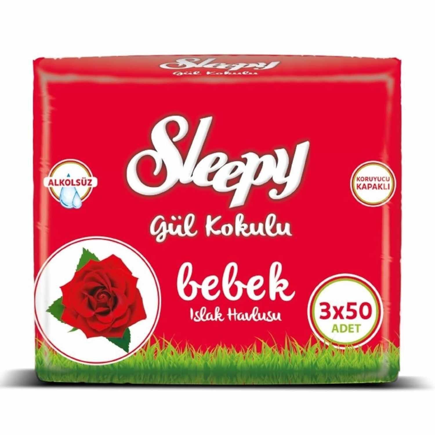 Sleepy Gül Kokulu Bebek Islak Havlusu 50 Yaprak 3 Lü Paket