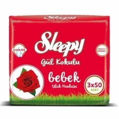 Sleepy Gül Kokulu Bebek Islak Havlusu 50 Yaprak 3 Lü Paket