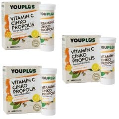 Youplus Vitamin C Çinko Propolis 20 Efervesan Tablet 3 ADET