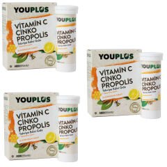 Youplus Vitamin C Çinko Propolis 20 Efervesan Tablet 3 ADET