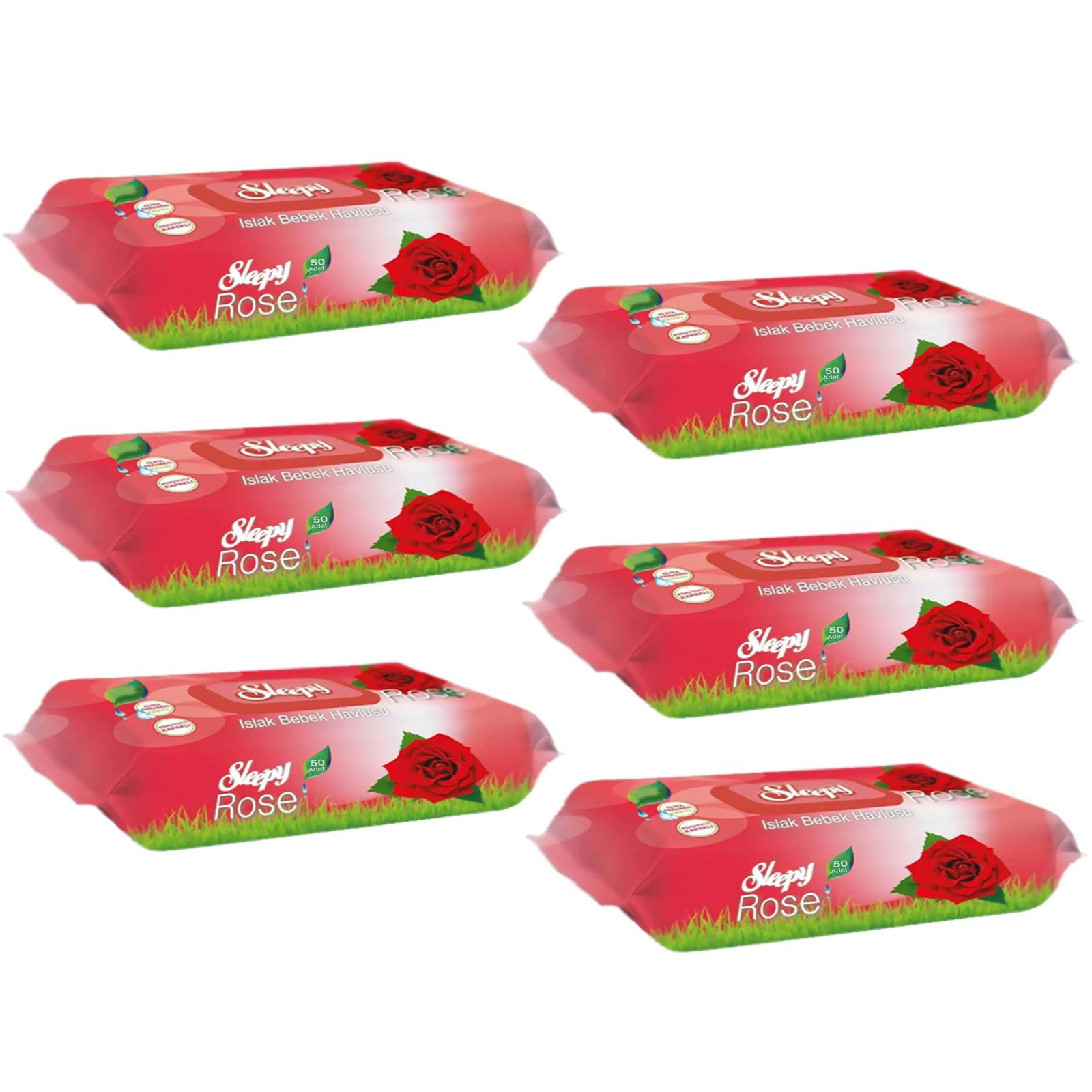 Sleepy Gül Kokulu Islak Havlu 50 Yaprak 6 ADET