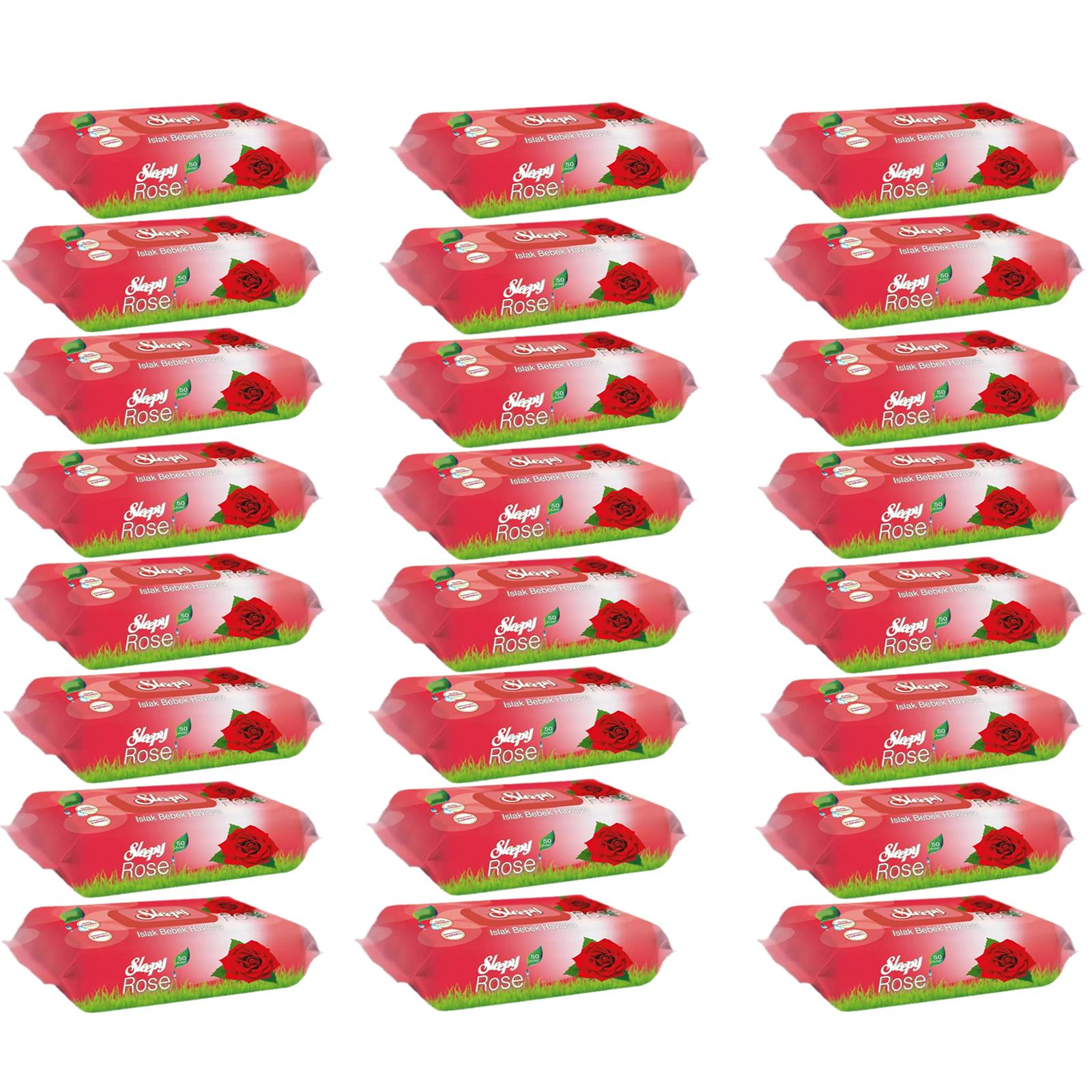 Sleepy Gül Kokulu Islak Havlu 50 Yaprak 24 ADET