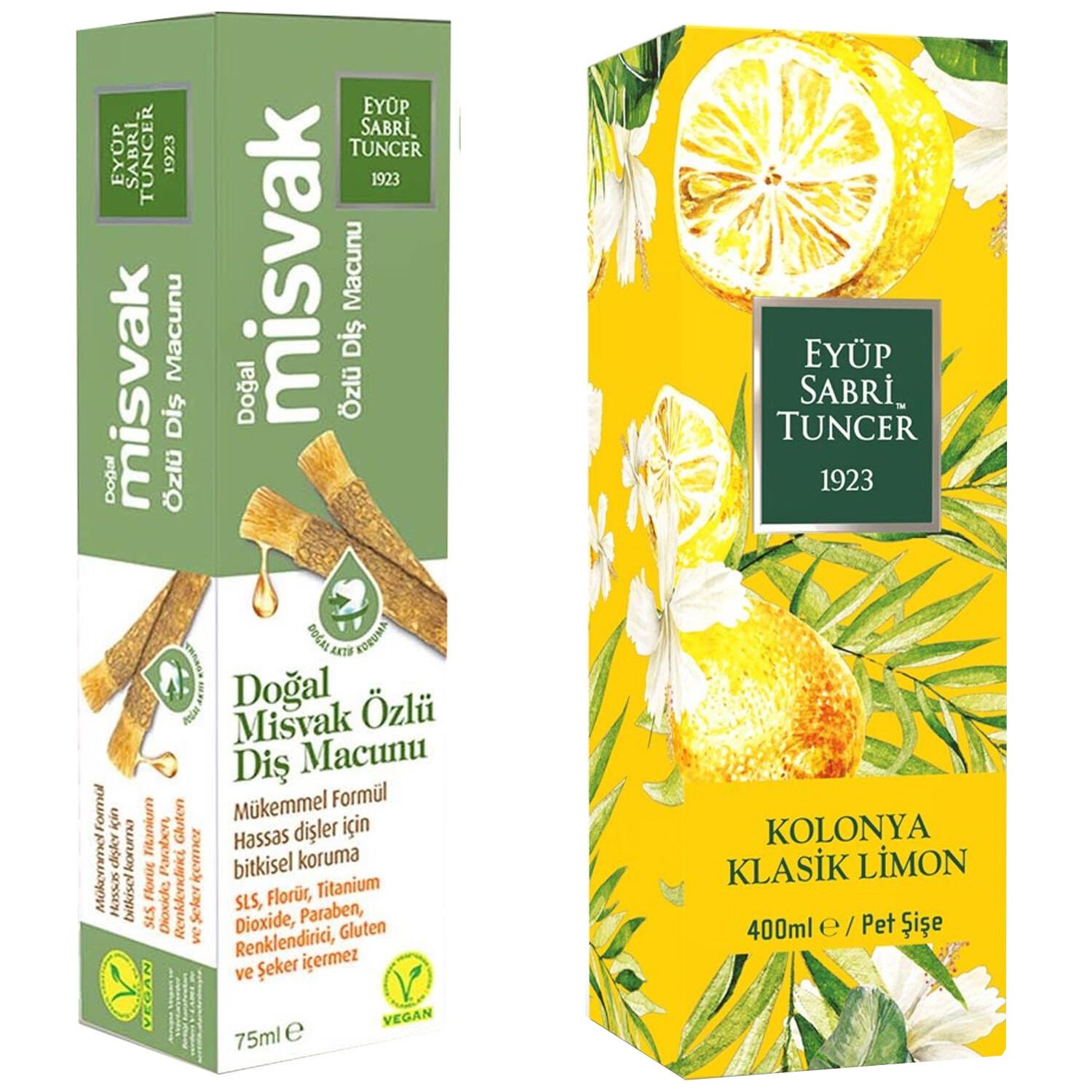 Eyüp Sabri Tuncer Misvak Özlü Diş Macunu 75 ml + Limon Kolonyası 400 ml